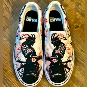 Cherry Blossom + Samurai Low-Top Skater Shoes